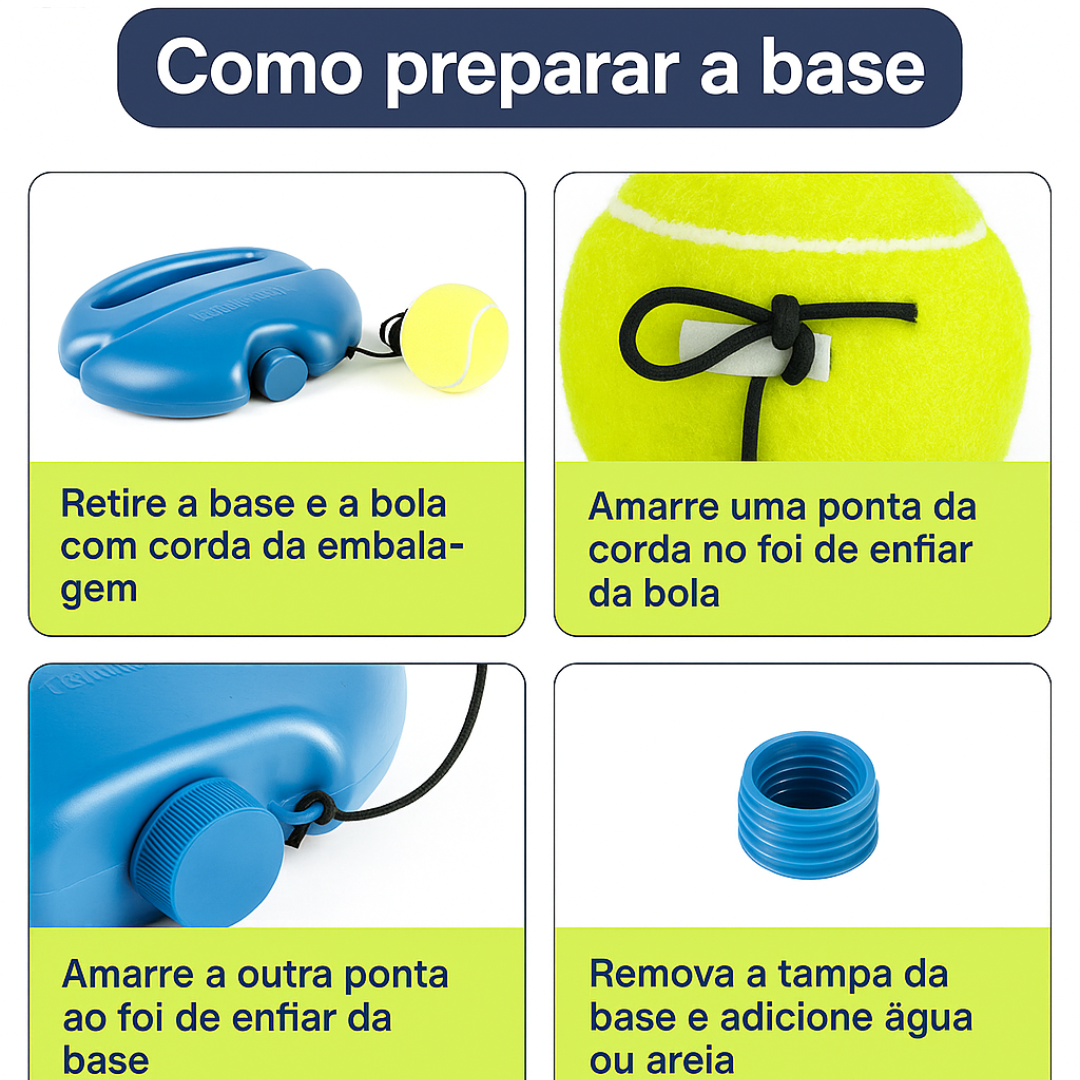 Entrenador de tenis, pelota de rebote portátil para entrenamiento de tenis individual.