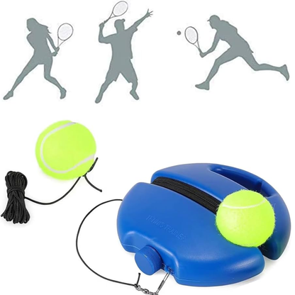 Entrenador de tenis, pelota de rebote portátil para entrenamiento de tenis individual.