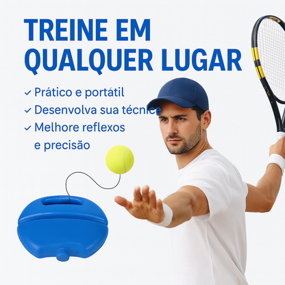 Entrenador de tenis, pelota de rebote portátil para entrenamiento de tenis individual.
