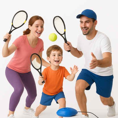 Entrenador de tenis, pelota de rebote portátil para entrenamiento de tenis individual.